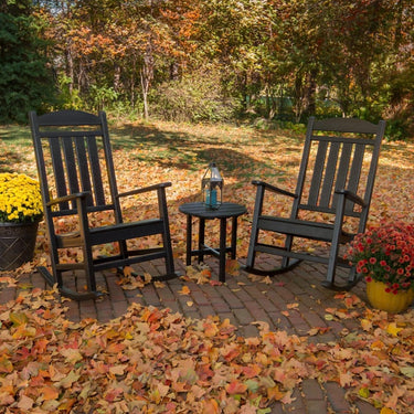 POLYWOOD Presidential 3-Piece Rocker Set - Black